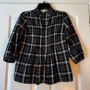 St. John’s Bay black & white plaid button up shirt